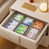 Caja de Almacenamiento Retráctil con Divisores para Cajón con Compartimentos Transparentes Integrados para Cosméticos y Artículos Varios Organizador Pequeño