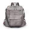 Mochilas Transfronterizas para Mujer de Cuero Suave PU Versátil Gran Capacidad Doble Uso Bolso de Hombro Mochila para Mujer