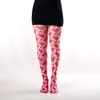 Medias para Mujer con Estampado de Corazón en los Labios, Carta de Amor de San Valentín, Fina, de Primavera y Otoño, Cruzada, Colección al por Mayor