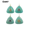Wt-P2021 Triángulo Geométrico Piedra Preciosa de Colores Circonio de Colores Incrustado Colgante Pequeño Pendientes Hechos a Mano para DIY Accesorios de Joyería