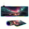 Mouse Pad Aurora da Islândia Personalizado Especial FPS Luminoso para Mesa RGB E-Sports Jogo Tamanho Grande Tapete de Computador