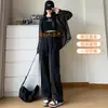 Jeans Negros de Tiro Alto Pierna Ancha para Mujer 2024 Nuevos de Primavera y Otoño Rectos Sueltos Estrechos Pequeños Pantalones Mop