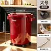 Cubo de basura de cocina para uso doméstico, nuevo modelo 2026, gran capacidad, tamaño grande, alto valor estético, adecuado para sala de estar y baño, diseño de lujo ligero con ruedas