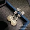 Flores de fadas ricas em pérolas brancas australianas Tahiti Deep Sea Bead Flower Zircon Earrings