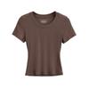 En stock Traje de yoga estilo americano de verano, camiseta de manga corta para mujer, fino, deportivo, para correr, informal, con espalda hermosa, para fitness.