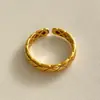Anillo de Plata de Ley S925 con Patrón de Diamantes, Joyería Estilo Coreano para Mujer, Anillo Minimalista Abierto para Dedo Índice, Anillo de Diseño de Nicho