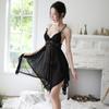 Lencería sexy de talla grande, nueva, transparente, de tul con encaje, perspectiva, traje de tirantes, camisón, pijama de tentación sexy 1086