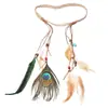Diadema Bohemia de Plumas Europea y Americana Transfronteriza Estilo Étnico para Vacaciones en la Costa Tocado de Plumas de Pavo Real Diadema India para Mujeres
