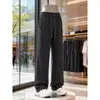 Nuevos pantalones casuales de hombre para otoño e invierno, modernos pantalones rectos de pana estampada con cordón elástico, talla grande para hombre