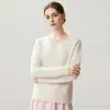 Gola floral de cashmere outono e inverno nova blusa de malha de manga comprida feminina, estilo elegante, corte solto, efeito emagrecedor, suéter bordado
