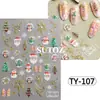 2025 Novos Adesivos de Arte para Unhas de Natal Luxo Leve Colorido Árvore de Natal Guirlanda Bola de Luz Adesivos Adesivos Tridimensionais para Arte de Unhas