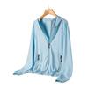 Cárdigan con capucha de verano 2024 Ropa transpirable de protección solar Protección reflectante Elástico Piel Actividades al aire libre Patrón estampado Texto