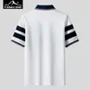 Nova Camisa Polo de Manga Curta do Explorador, Camiseta Casual Masculina Slim Fit, Top de Verão, Camiseta Listrada Casual Masculina com Gola