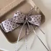 Bons Sonhos~ Presilha de Banana com Laço de Bolinhas Rosa Estilo Miu, Grampo Atmosférico com Toque Sofisticado, Acessório de Cabelo para Mulheres