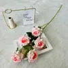 5 Cabezas de Rosas Cappuccino Flores Artificiales Decoración de Boda Arreglo Floral Pasillo Flor Fondo de Pared Boda t Escenario