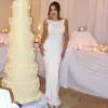 Vestido de Moda Otoño 2025 Transfronterizo Europeo y Americano Color Sólido Elegante Delgado con Cinta Espalda Descubierta Sexy Ceñido a la Cadera para Mujer