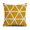 Funda de almohada geométrica de piel de melocotón transfronteriza, sencilla, a cuadros, con estampado para sofá, funda de almohada para mesita de noche, venta al por mayor