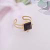 Anillo de acero inoxidable con piedra natural personalizado para mujer, pulsera de cristal de metal vintage, R069