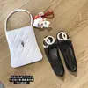 Versión de piel de oveja~cuero genuino interior que aumenta la altura, bailarinas con lazo de patrón de diamante para mujer, bailarinas pequeñas estilo Chanel, tacones de punta poco profunda