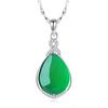 Collar colgante gota forma de calabaza piedra espiritual cuerpo jade verde auspicioso colgante cadena clavícula temperamento regalo de cumpleaños