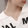 Collar de un metro de joyería de acero de titanio con una palabra, colgante de rayo, moda para mujer, cadena de clavícula simple con fila de diamantes, collar de temperamento coreano