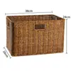 Cesta de Armazenamento Trançada para Armário Doméstico Mesa de Centro Cesta Encaixável Caixa de Armazenamento de Roupas Lanches Cesta Trançada de Rattan Sintético Estilo Europeu