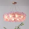 Lámpara de cristal de lujo ligera, estilo francés, de espectro completo, para sala de estar, dormitorio, comedor, diseño moderno y sencillo, lámpara de pétalos de alta gama.