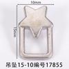 Grande número 15mm estrela pingente slider tag sapato fivela pino fivela bagagem sapato flor roupas acessórios cobre corrente pingente