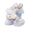 Zapatillas de algodón grandes para niñas, zapatos cálidos de cuero y algodón para niños, estudiantes de otoño e invierno, zapatos para correr para niños medianos y grandes, zapatos de papá para niños
