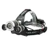 Lanterna de cabeça T6 LED mais vendida com 3 luzes, luz forte, recarregável, multifuncional, adequada para pesca noturna, lanterna de cabeça com zoom 0179