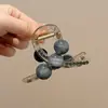 Pinza para el pelo con lazo para cabello fino, horquilla floral vintage de otoño e invierno, nueva y linda pinza de garra 2025
