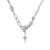 Collar de piedra lunar estrella para mujer, diseño de nicho de lujo accesible, cadena de suéter de alta gama, cadena de clavícula popular