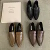 Mocasines de punta para el día a día, Zapatos planos estilo retro universitario, Zapatos de cuero para primavera y otoño, Zapatos planos de punta para mujer