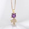 Colección de collares de vida marina para mujer cobre con incrustaciones de circonio chapado en oro real colgante estrella de mar delfín pez dorado cadena clavicular collar femenino