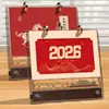 Calendario 2026 Personalizado Ilustración Estilo Antiguo Adorno de Escritorio Acrílico Hueco Regalo Corporativo Personalizado Calendario Mensual