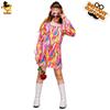 Fantasia Retrô Hippie Infantil para Meninas Fantasia para Performance de Palco Disco Cosplay
