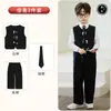 Novo Terno Estilo Chinês para Meninos com Bordado de Panda, Roupa Tradicional Chinesa para Crianças, Conjunto de Colete para Apresentação