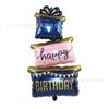 Venta al por mayor hermosa decoración de fiesta de cadena inglesa de tres capas de 18 pulgadas vela de los deseos película de aluminio pastel de cumpleaños caja de regalo globo
