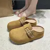 Sandalias Birkenstock con Hebilla Retro para Mujer Suela Gruesa Aumentadoras de Altura Zapatos Perezosos Slip-on Punta Redonda Punta Cerrada Pantuflas para Uso en Exteriores