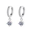 Brincos de moda europeus e americanos 925 prata OL diamante cheio de cobre quatro garra brincos de zircão high-end das mulheres presente do Dia dos Namorados