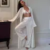 Pijama de Punto Jacquard con Dobladillo de Oreja, Nuevo Estilo Europeo y Americano, Otoño e Invierno 2025, Juego de Ropa de Casa Suave y Amigable con la Piel para Mujer