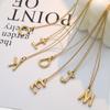 Collar con Colgante de Acero Inoxidable con 26 Alfabetos Ingleses para Mujer, Cadena de Clavícula de 18K, Joyería de Venta Caliente Transfronteriza Europea y Americana, Venta al por Mayor