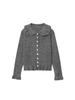 Atacado de Roupas Femininas Transfronteiriças Europeias e Americanas Jaqueta de Tricô Feminina com Gola de Boneco Cogumelo Camadas Decorativas Manga Longa