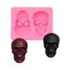 Halloween Caveira Silicone Molde Flip Açúcar Bolo Molde de Chocolate DIY Baking Molde