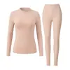 Nuevo conjunto de ropa interior térmica A-class de algodón puro para mujer, cuello medio fino, antibacteriano, cepillado, corte ajustado