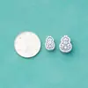 Accesorios de Plata de Ley 99% Plata Pura Flor de Calabaza Accesorios Retro Antiguo Escarchado 3D Plata Dura DIY Cuentas Hechas a Mano