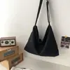 Bolsa Transversal de Lona para Mulheres, Grande Capacidade, Estilo Japonês, Nova Bolsa de Ombro Versátil de Cor Sólida, Mochila Escolar Minimalista Estilo Ins para Estudantes