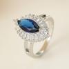 Al por mayor de joyería europea y americana de moda transfronteriza, anillo de tesoro azul para fiesta, joyería de moda con circonita de ojo de caballo retro para hombre