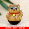 Adornos de vaso con campana pequeña tallada de Xiao Mao de Jin Si Nan Mu, lindo gato de madera, mango de juego Wen, fábrica al por mayor