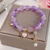 Nueva pulsera de hada fresca con amor, pulsera de piedra teñida en degradado, pulsera blanca con borlas para niña